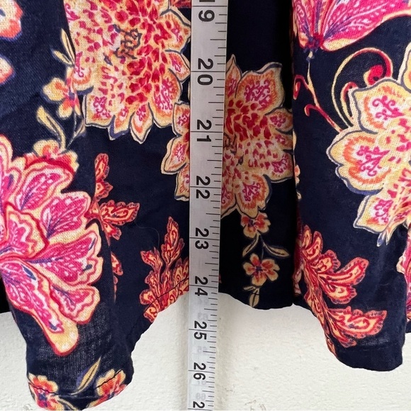 Old Navy XL Swing Tie Navy Floral Print Tie Back Blouse Top - Picture 11 of 13
